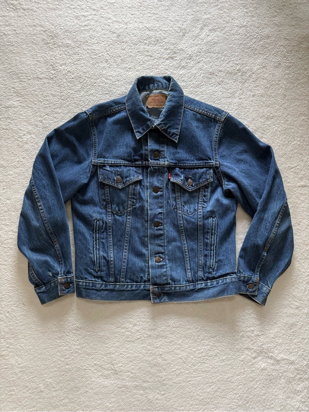 Vintage 1986 Levi's Men's Custom Hand Painted 70506 Denim Trucker Jacket Size 40